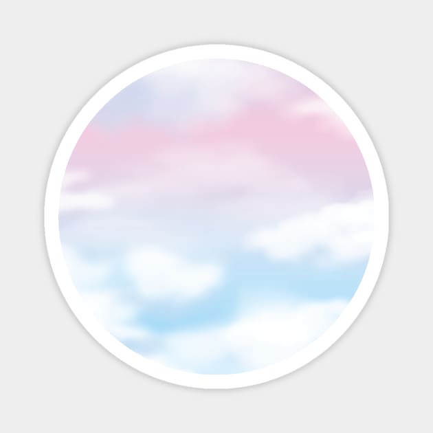 Cute Pink And Blue Sky Clouds Background Magnet by Printable Pretty